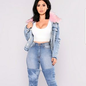 fashion nova jean jacket with fur